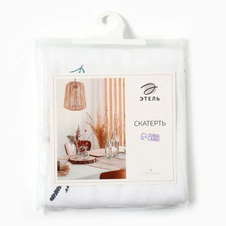 Скатерть 100%хлопок/рогожка 146*220+/-2см Полевые цветочки 176 г/м2