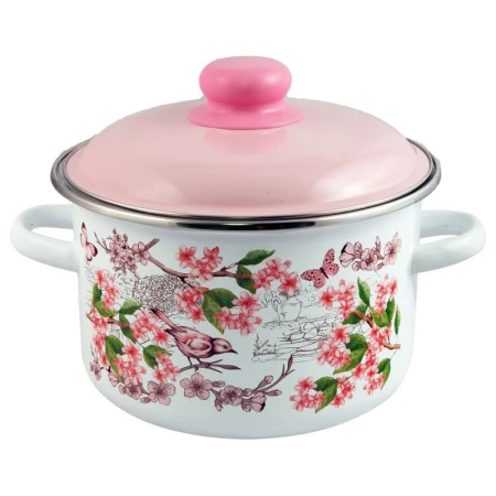 Кастрюля 4л эмаль BirD цилиндрическая ТМ Appetite 6RD201M (8/4)