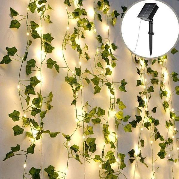 Гирлянда садовая на солнечной батарее пластик 6м 50 ламп Лиана FN-904 (100)