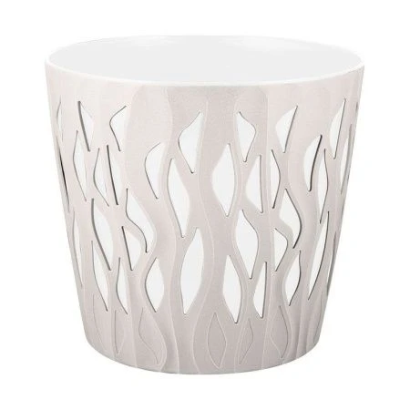 Кашпо 20л пластик Winds с дренажной вставкой 18,7л  340*340*310мм белоснежный жасмин (9)