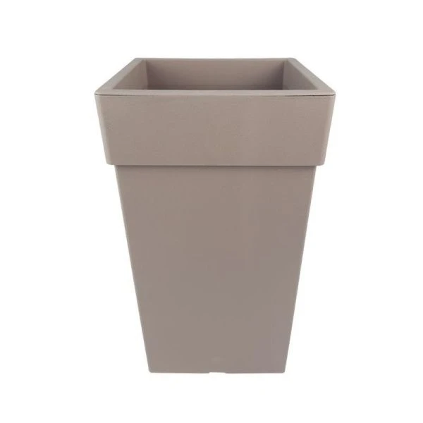 Кашпо 4,5л 200*200мм пластик ТУБУС французcкий серый (3)