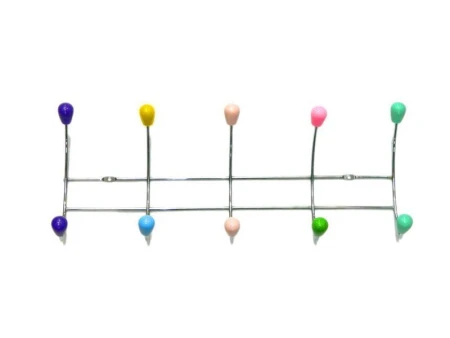 Вешалка 5 крючков 2-х уровневые Большая капля металл 16*40*7см (5мм) JC-1149 (36)