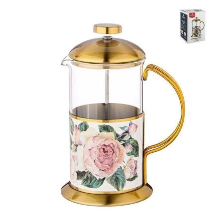 Френч-пресс 600мл нерж.сталь/стекло ПИОНЫ (20)