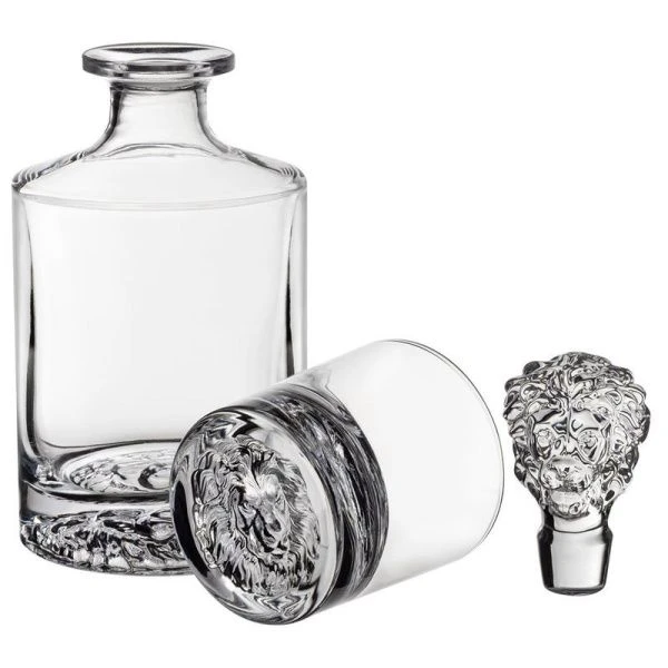 Набор для виски 3пр (штоф 850мл, стакан 2шт 310мл) стекло Lion (4)