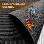 Коврик придверный полиэстер/ПВХ 50*100см влаговпитывающий ЛАБИРИНТ icarpet  с тиснением чёрный гран