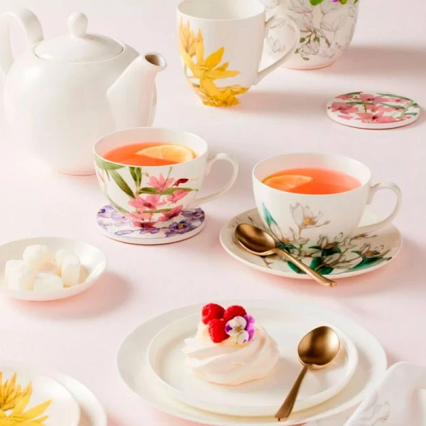 Чайный набор 2пр фарфор ОРХИДЕЯ на 1 персону 240мл розовая подар.уп. MW496-HV0458 (12)