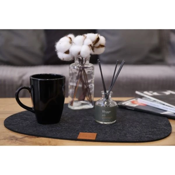 Салфетка сервировочная 33,5*38,4см фетр фигурная Грэй чёрный (110)