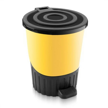 Контейнер для мусора 8л 230*275мм пластик ДУНЯ желтый с педалью (6) Контейнер для мусора 8л 230*275мм пластик ДУНЯ желтый с педалью (6)