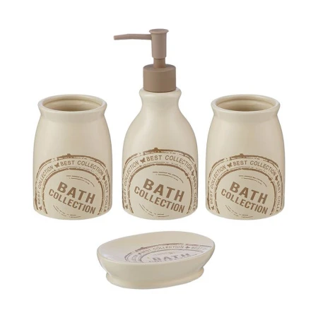 Набор для ванной комнаты керамика 4пр Bath Collection бежевый (12)