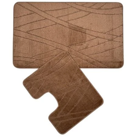 Набор ковриков в ванную 2пр 50*80/40*50 полипропилен MAXIMUS 10604 L.BROWN коричневый 2546