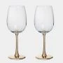 Бокалы для белого вина набор 2шт 430мл стекло Ravello золотая ножка ANLAF-EOTU06