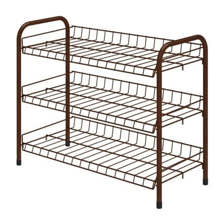 Полка для обуви 3 секции 660*280*520мм металл медный антик ЭТ5 (1)