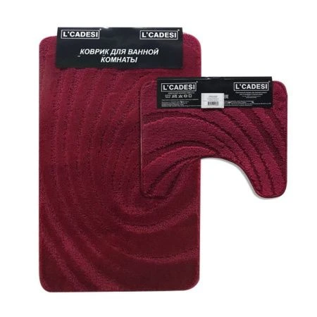 Коврики в ванную набор 2пр 50*80см полипропилен/латекс Lemis вишневый 3019