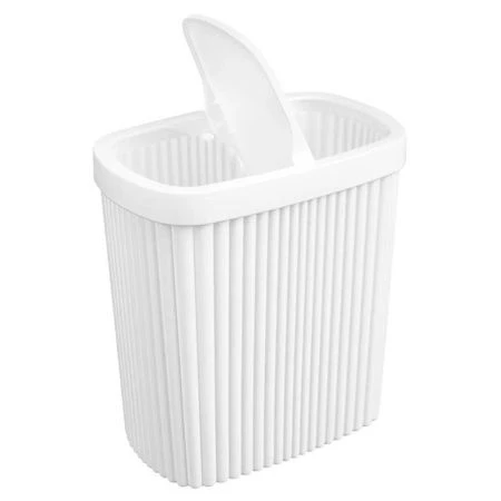 Контейнер для мусора 5,9л 225*140*253мм пластик VELVET белый с подвижной крышкой (6)