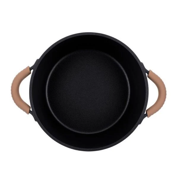 Кастрюля 4,6л литой алюминий АП FIAMMA со стекл.крышкой 24см индукция 63-1424 (6)