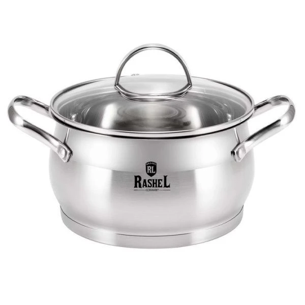 Набор кастрюль 6пр 2,8/3,8/5л нерж.сталь КАТРИН со стекл.крышками (4)