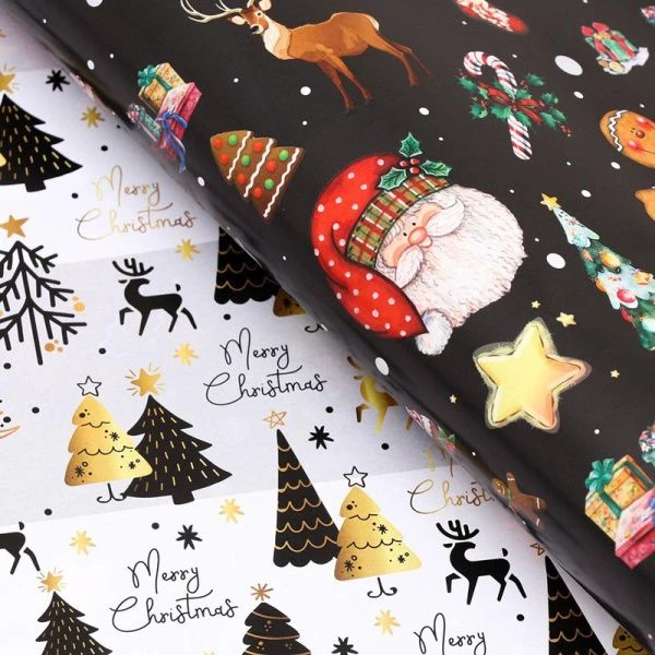 Бумага упаковочная новогодняя глянцевая 70*100см Волшебный лес двусторонняя (10) Бумага упаковочная новогодняя глянцевая 70*100см Волшебный лес двусторонняя (10)