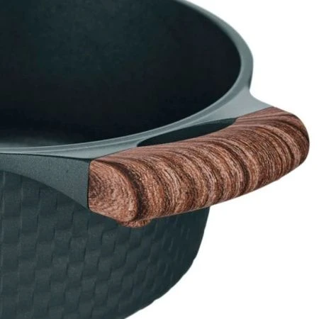 Кастрюля 2,4л h9,4см алюминий АП со стекл.крышкой с силикон.ободком 20см индукция RAN (6)