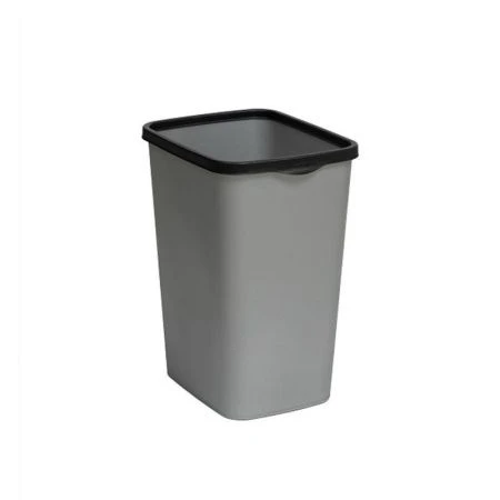 Контейнер для мусора 9л 235*192*290мм пластик Tandem сер.металлик/черный с фиксатором (12)