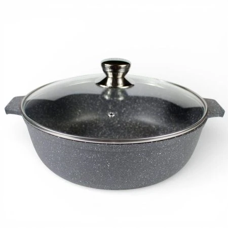 Жаровня 5л алюминий АП Granit Perfection natural с крышкой (5)