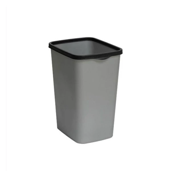 Контейнер для мусора 9л 235*192*290мм пластик Tandem сер.металлик/черный с фиксатором (12)