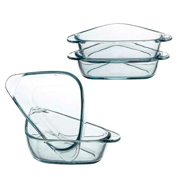 Кастрюля для запекания 460мл стекло БОРКАМ с крышкой (6)