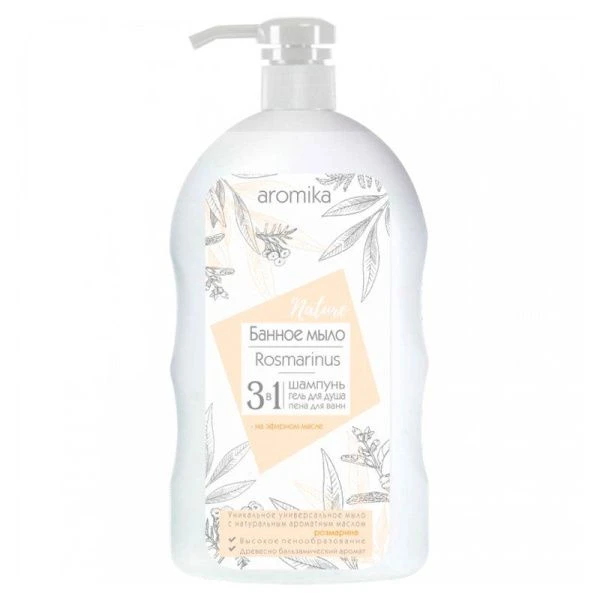 Мыло жидкое банное 800мл 3в1 ROSEMARINUS (12)