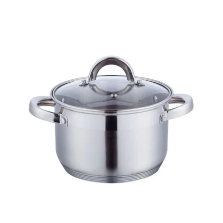 Кастрюля 5л нерж.сталь Rondy со стекл.крышкой 22см индукция подар.уп. ТМ Appetite SH07503 (6)