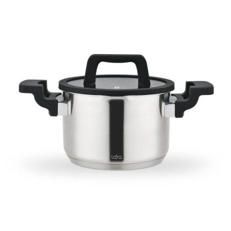 Кастрюля 5,1л нерж.сталь ПРЕМИУМ стекл.крышка 22см, h13,5см, индукц.капс.дно LR02-293 (4)