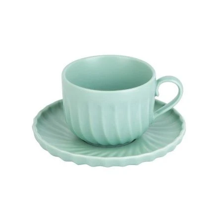 Чайный набор 2пр фарфор Fresh Taste. Green на 1 персону 220мл (36)