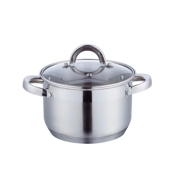 Кастрюля 5л нерж.сталь Rondy со стекл.крышкой 22см индукция подар.уп. ТМ Appetite SH07503 (6)