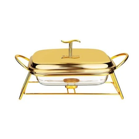 Мармит 1,8л стекло на мет.подставке Gold (8)