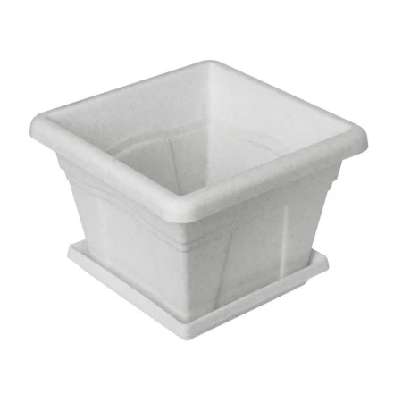 Горшок цветочный 5,1л 24*24см пластик КВАДРО мрамор с поддоном С163М (10)