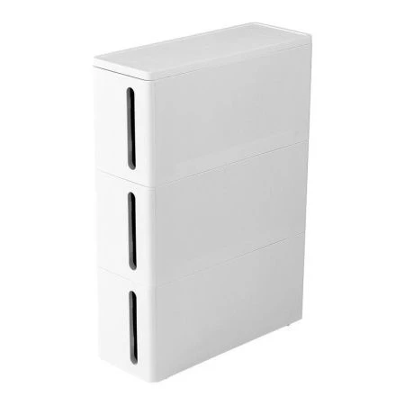 Стойка на колесах узкая 3 ящика 45*17*63,5см пластик АЛЬБА Белый (1)