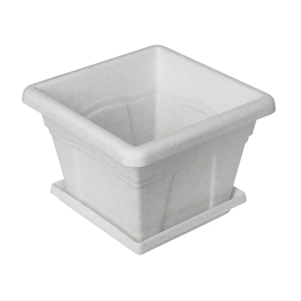 Горшок цветочный 5,1л 24*24см пластик КВАДРО мрамор с поддоном С163М (10)