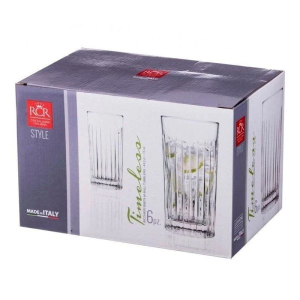 Стаканы для воды набор 6шт 440мл стекло ТАЙМЛЕСС RCR