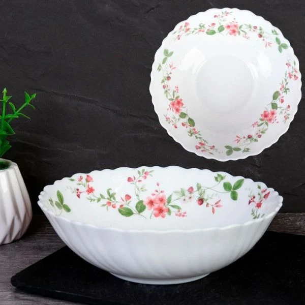 Салатник 480мл 15,5см стеклокерамика ПОЛЯНА TW-60 (7348) (6/72)