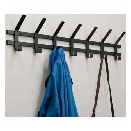 Вешалка 7 крючков настенная 82*8,5*16,8см металл ТОРОНТО черная (10)