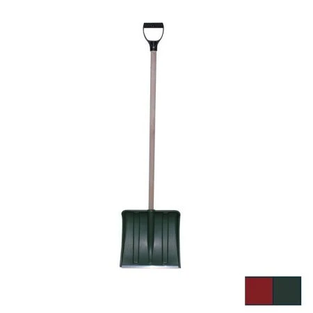 Лопата снеговая 380*365мм пластик МЕТЕЛЬ №1 ЦВЕТНАЯ с ал.планкой ф32 с д/ч в/с иV-ручкой (10) сбс