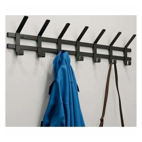 Вешалка 7 крючков настенная 82*8,5*16,8см металл ТОРОНТО черная (10)