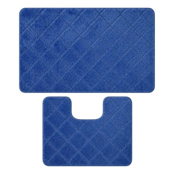 Набор ковриков в ванную 2пр 50*80/40*50см полипропилен MAXIMUS PLAID BLUE  2509