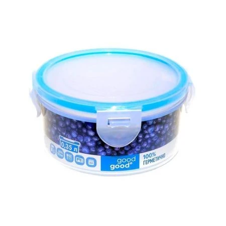 Контейнер пищевой 350мл пластик Good&Good герметичный с защелками 120*120*60мм R2-1 (54)