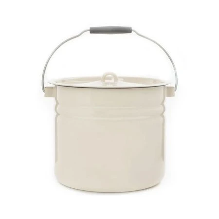 Ведро 12л эмаль с крышкой Жемчужная цилиндрическое (4)