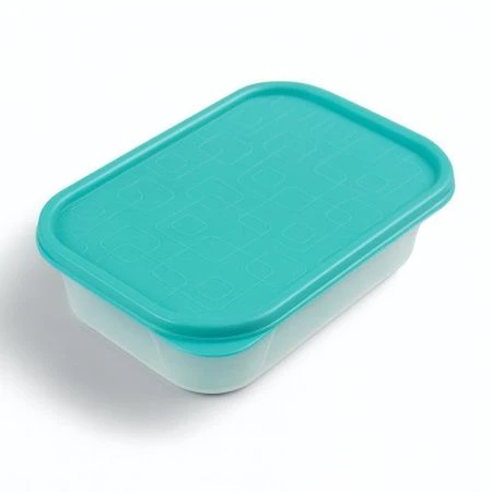 Контейнер пищевой 300мл 141*96*36мм пластик прямоугольный бирюзовый (36)