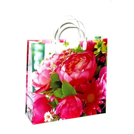 Пакет с пластиковой ручкой 30*30*10см Красочное соцветие 02-130 (20/200)