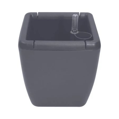 Горшок для цветов 5л пластик Munchen с вставкой 2,2л квадратный с автополивом вулканический серый (8