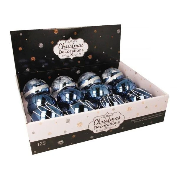 Украшение новогоднее Шар Синее вдохновение D 8 см