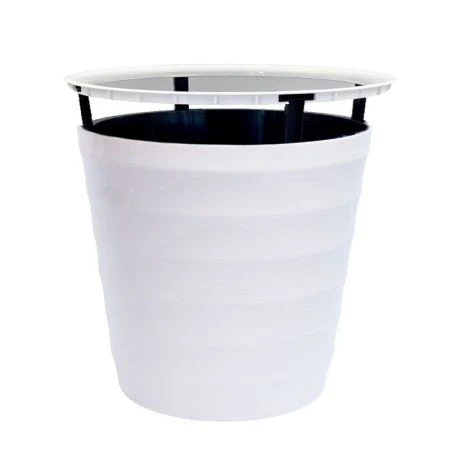 Горшок цветочный 16,6л 30*29см пластик ЛАУРА с вкладкой белый (1)