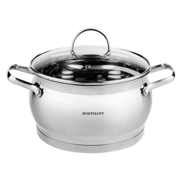 Кастрюля 2,9л нерж.сталь со стекл.крышкой 18см