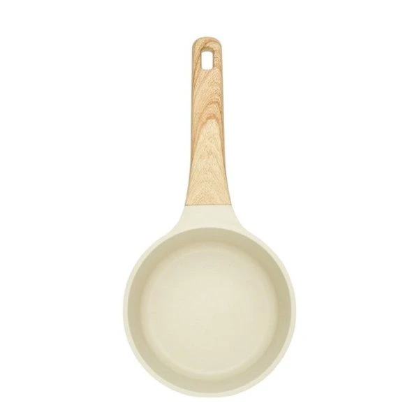 Ковш 1,3л h7,9см алюминий АП RAN со стекл.крышкой и силик.ободком 16см индукция бежевый (6)